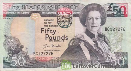 50 Jersey Pounds banknote (Government House) obverse accepted for exchange