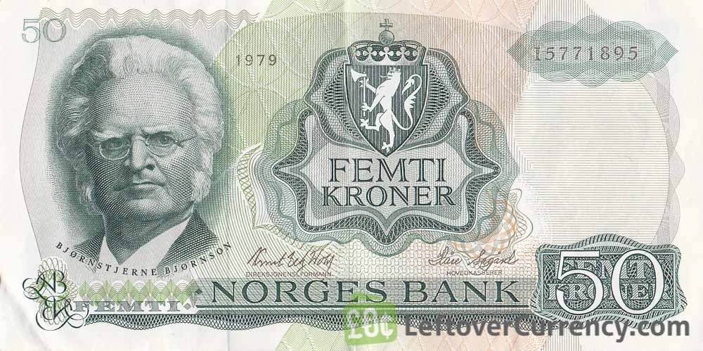 50 Norwegian Kroner banknote (Bjørnstjerne Björnson) obverse accepted for exchange