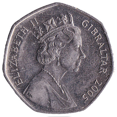 50 Pence coin Gibraltar reverse accepted for exchange