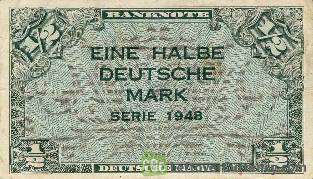 50 Pfennig banknote Germany - Bank Deutcher Länder 1948 obverse accepted for exchange