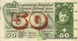 50 Swiss Francs banknote - 5th Series obverse accepted for exchange
