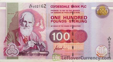 Clydesdale Bank 100 Pounds banknote (1996-2001 series) obverse