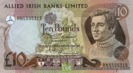 Allied Irish Banks Limited 10 Pounds banknote - Young man obverse accepted for exchange