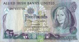 Allied Irish Banks Limited 5 Pounds banknote - Young girl obverse accepted for exchange