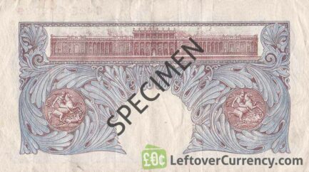 Bank of England 1 Pound Sterling banknote - Britannia type blue red reverse accepted for exchange