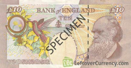 Bank of England 10 Pounds Sterling banknote - Charles Darwin reverse accepted for exchange