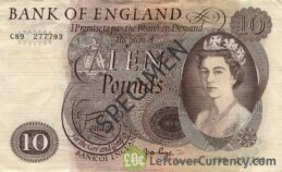 Bank of England 10 Pounds Sterling banknote - HM the Queen portrait type obverse accepted for exchange