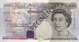 Bank of England 20 Pounds Sterling banknote - Michael Faraday obverse accepted for exchange