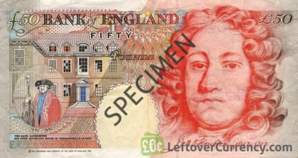 Bank of England 50 Pounds Sterling banknote - Sir John Houblon reverse accepted for exchange