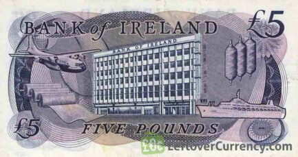 Bank of Ireland 5 Pounds banknote - Mercury reverse accepted for exchange