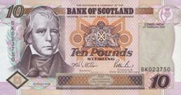 Bank of Scotland 10 pounds banknote 1995 to 2006 series