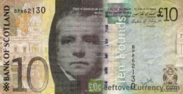 Bank of Scotland 10 Pounds banknote - 2007-2011 series obverse accepted for exchange