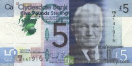Clydesdale Bank 5 Pounds banknote (2015 series) obverse