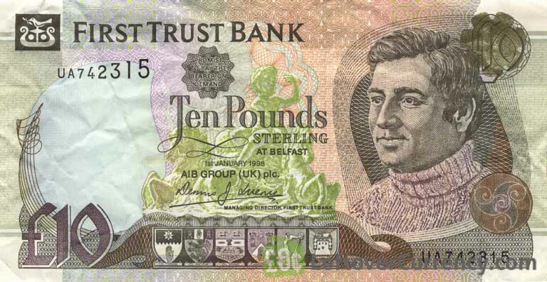 First Trust Bank 10 Pounds (Young man) - Exchange yours for cash