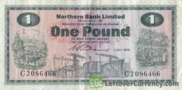 Northern Bank 1 Pound banknote - series 1970-1978 obverse accepted for exchange
