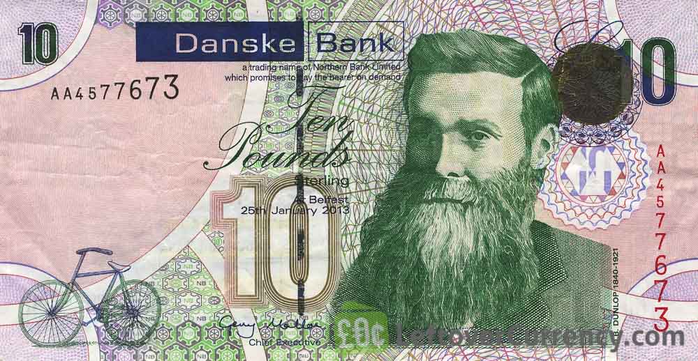 Northern Bank 10 Pounds banknote - series 2005 obverse accepted for exchange