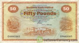 Northern Bank 50 Pounds banknote - series 1970-1981 obverse accepted for exchange