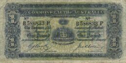 1 Australian Pound banknote - crowned australian arms