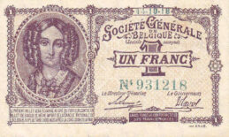 1 Belgian Franc banknote - Societe Generale