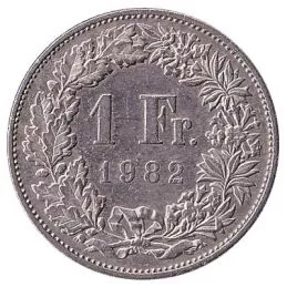 1 Swiss Franc coin obverse accepted for exchange