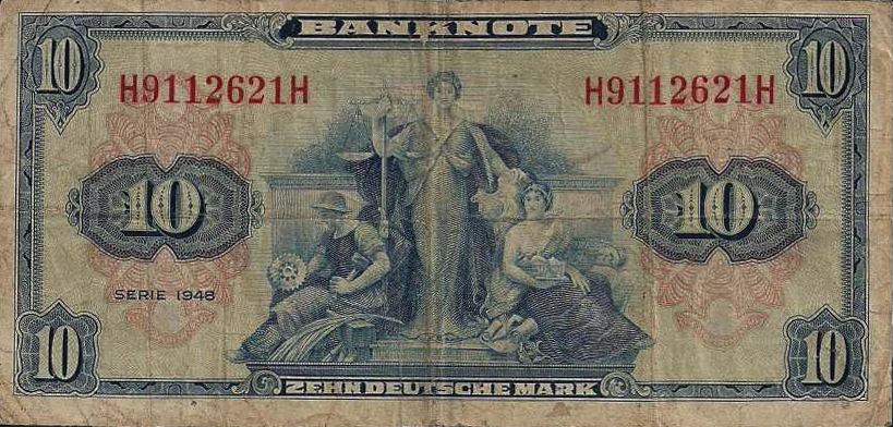 10 Deutsche Marks banknote - Bank Deutcher Länder 1948