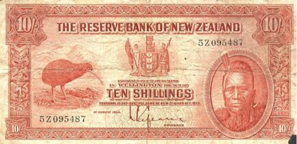 10 Shillings banknote New Zealand - Maori chief