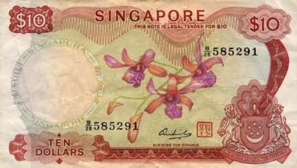10 Singapore Dollars banknote - Orchids series