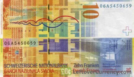 10 Swiss Francs banknote Charles Edourd Jeanneret Gris 8th series reverse accepted for exchange