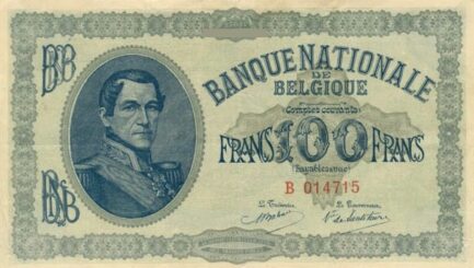 100 Belgian Francs banknote - Comptes courants