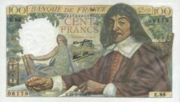 100 French Francs banknote - Rene Descartes