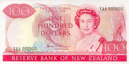 100 New Zealand Dollars banknote series 1981
