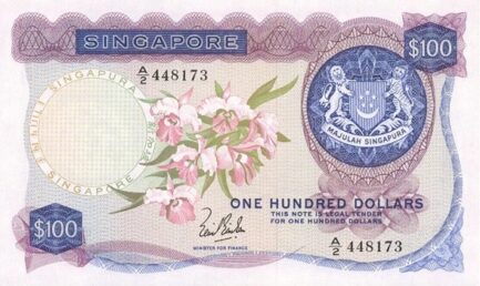 100 Singapore Dollars banknote - Orchids series