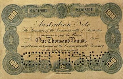 1000 Australian Pounds banknote