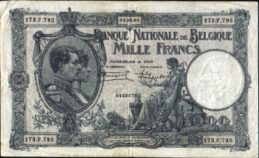 1000 Belgian Francs banknote - Série Nationale