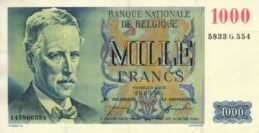 1000 Belgian Francs banknote - type Centenaire