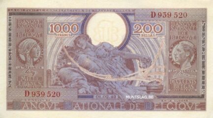 1000 Belgian Francs banknote - type Londres