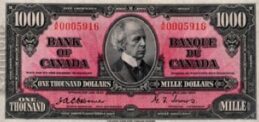 1000 Canadian Dollars banknote series 1937