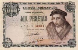 1000 Spanish Pesetas banknote - Juan Luis Vives