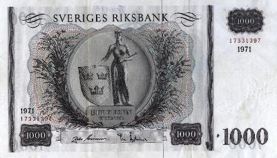 1000 Swedish Kronor banknote - King Gustaf V