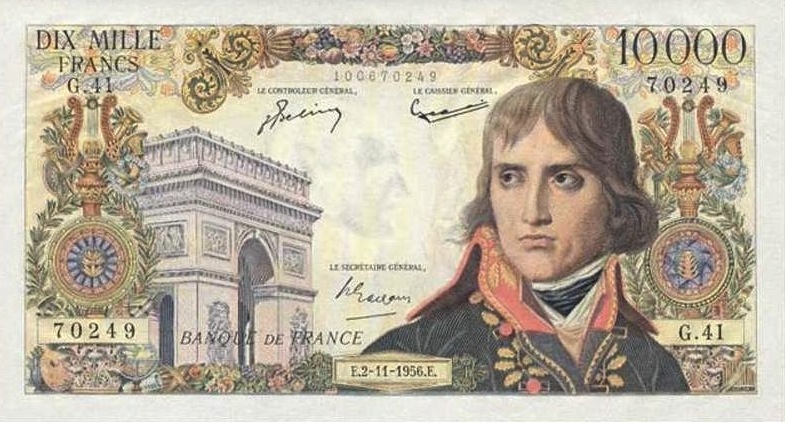 10000 French Francs banknote - Napoléon