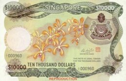 10000 Singapore Dollars banknote - Orchids series