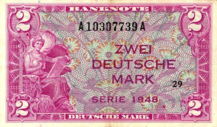 2 Deutsche Marks banknote - Bank Deutcher Länder 1948