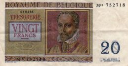 20 Belgian Francs Treasury banknote - Orlande de Lassus