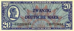 20 Deutsche Marks banknote type Liberty - Bank Deutcher Länder