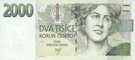 2000 Czech Koruna banknote series 1996