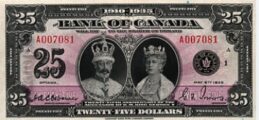 25 Canadian Dollars banknote - Windsor Castle series 1935