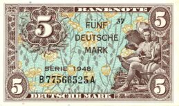 5 Deutsche Marks banknote - Bank Deutcher Länder 1948