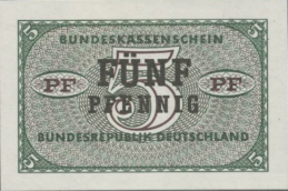 5 Pfennig banknote Germany - Bundeskassenschein