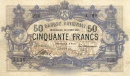 50 Belgian Francs banknote - type 1887