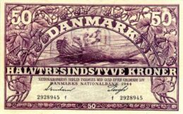 50 Danish Kroner banknote 1944-1946 issue